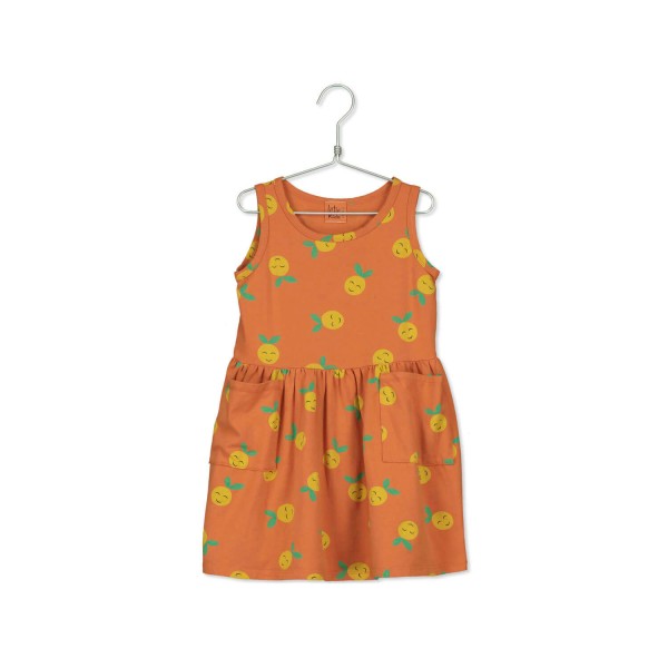 Ärmelloses Kinder-Kleid Grapefruit mit Taschen | Lötiekids - Orange