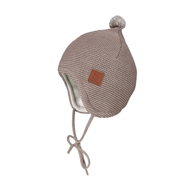 Baby-Mütze mit Pompom und Futter GOTS | Maximo - Braun
