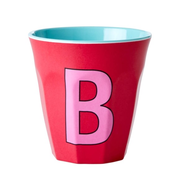 Melamin Buchstabenbecher "B" Medium | Rice - Pink