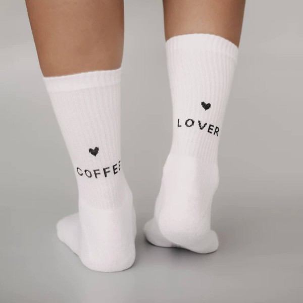 Socken Coffee lover | Eulenschnitt - Weiß