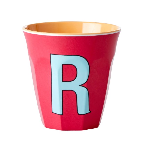 Melamin Buchstabenbecher "R" Medium | Rice - Rot