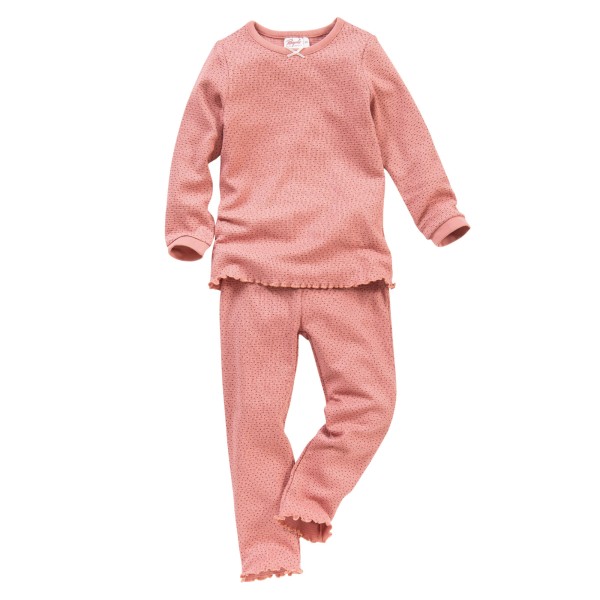 Kinder Waffelpiqué-Pyjama AOP Punkte GOTS | People Wear Organic - Rosa