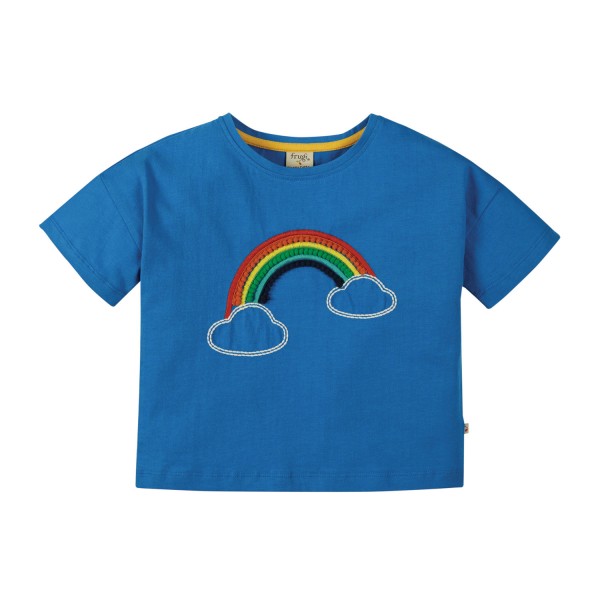 Kurzarm T-Shirt Regenbogen - Blau