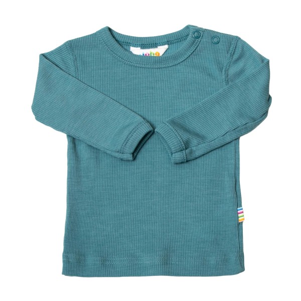 Baby Shirt Langarm Uni Wolle/Seide | Joha - Türkis