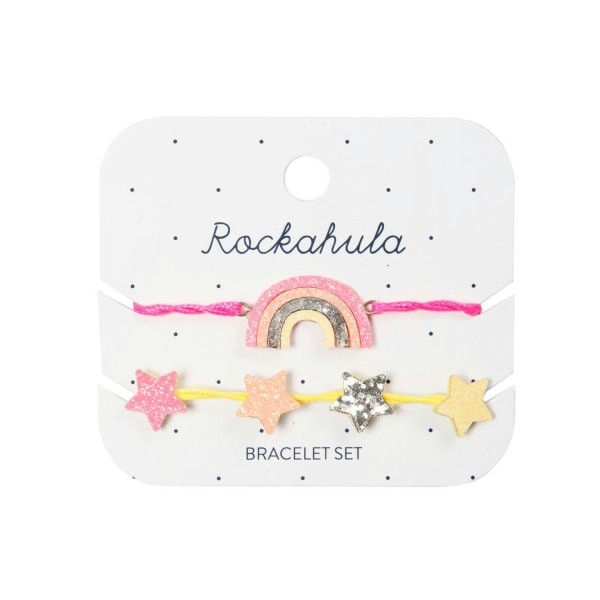 Glitzer-Armbänder 2er-Set Regenbogen | Rockahula - Rosa