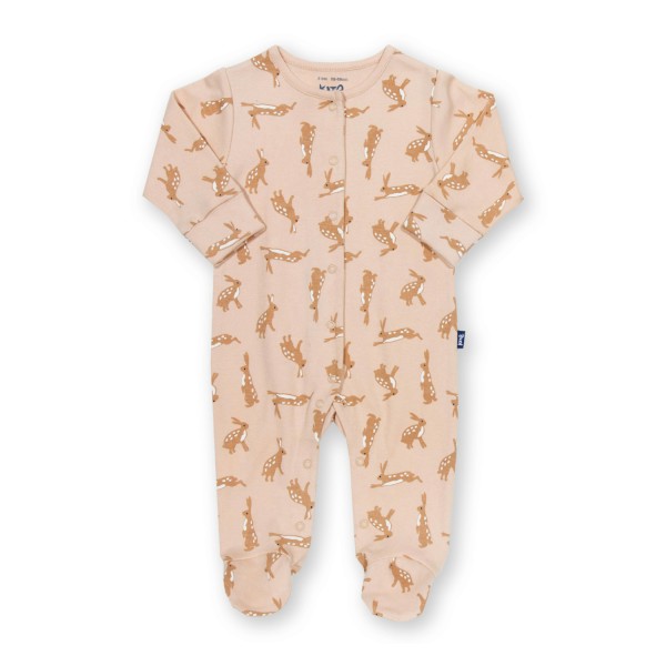 Babyschlafanzug mit Fuß Hase Baumwolle (Bio) | Kite - Beige