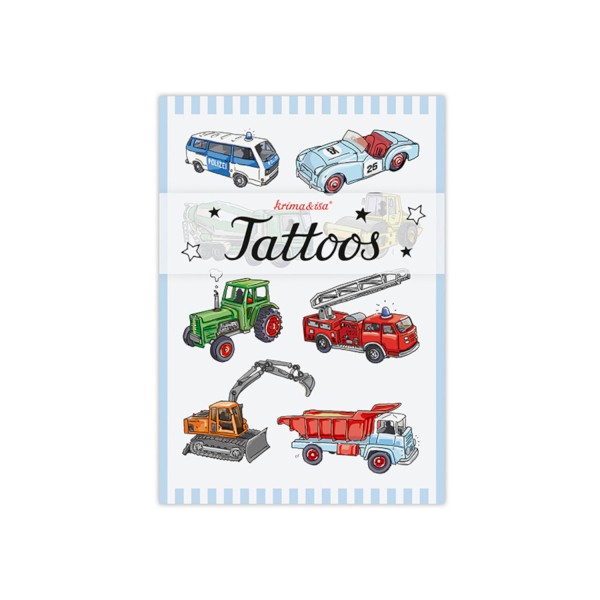 Kinder-Tattoos Fahrzeuge | Krima & Isa - Bunt