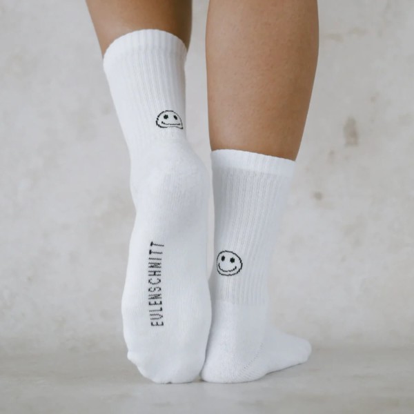 Socken Smiley | Eulenschnitt - Weiß