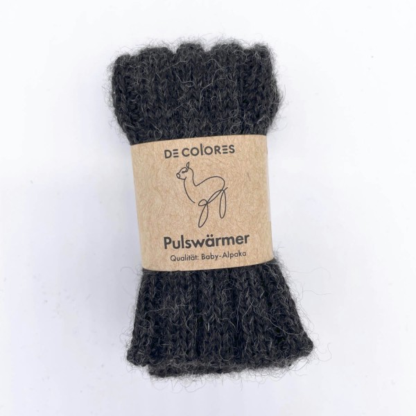 Kinder-Pulswärmer & Babystulpe Alpaka Wolle | De Colores - Anthrazit
