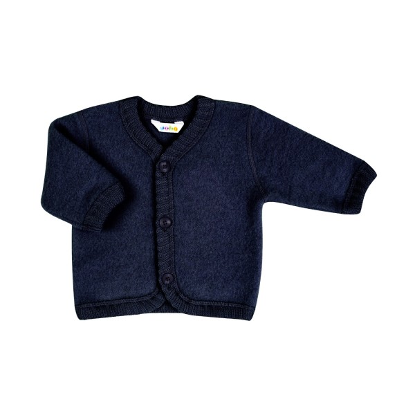 Baby & Kinder Cardigan Uni Wolle | Joha - Blau
