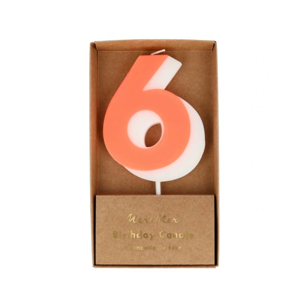 Kinder Geburtstagskerzen für Kuchen & Torten Zahlen 0-9 | Meri Meri - Orange