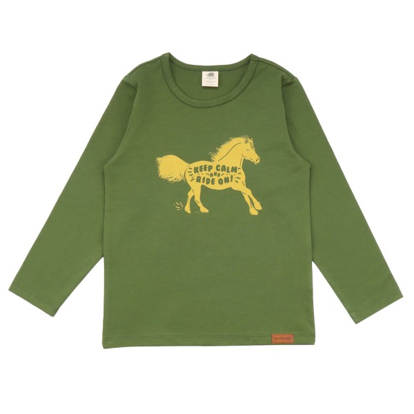 Kinder Langarmshirt Jersey Shire Pferd | Walkiddy - Grün