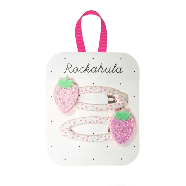 Haarspangen Glitzer-Erdbeere | Rockahula - Rosa