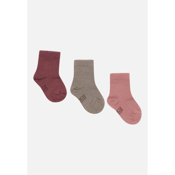 Kinder Socken 3er-Set Wolle/Bambus Foty | Hust & Claire - Beere