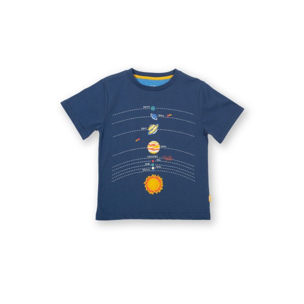 Kurzarm T-Shirt Sonnensystem - Blau