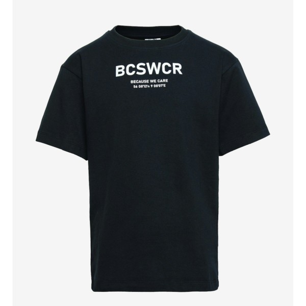 Kurzarm T-Shirt mit Schriftzug - Schwarz