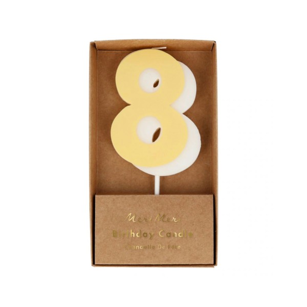 Kinder Geburtstagskerzen für Kuchen & Torten Zahlen 0-9 | Meri Meri - Gelb