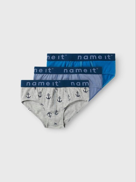 3er-Set Unterhosen mit Gummibund maritim - Blau
