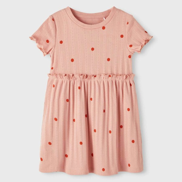 Regular Fit Fem Knit Kinder Kleid Punkte | Name IT - Rosa