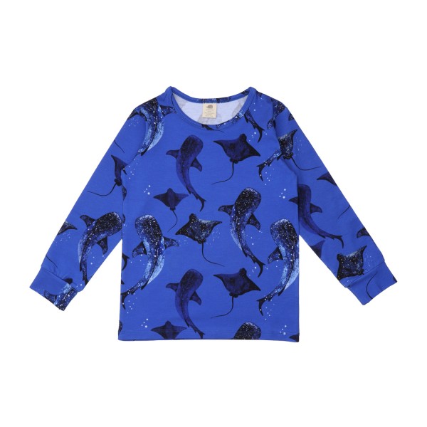 Schlafanzug Wale und Rochen - Blau