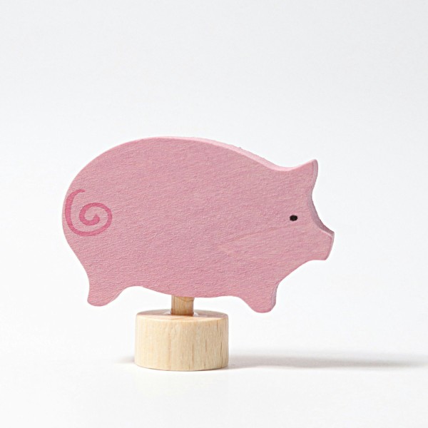 Steckfigur Schwein für Geburtstagsring - Rosa
