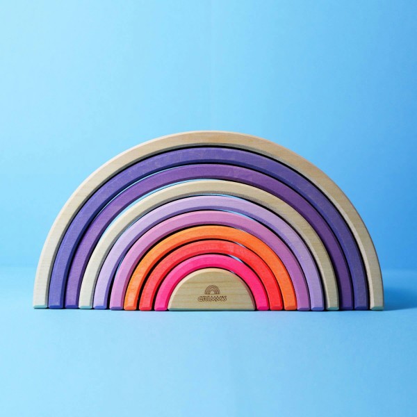 Holz Regenbogen 10-teilig Neon | Grimms - Pink
