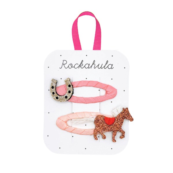 Kinder-Haarspangen Lucky Pony Clips | Rockahula - Rosa