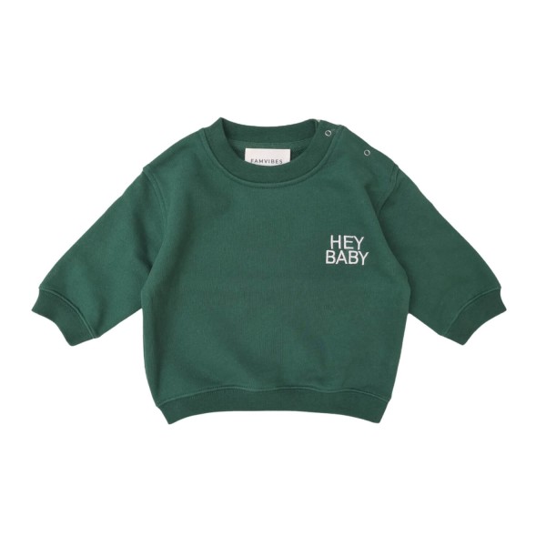 HEY BABY Sweatshirt | Famvibes - Grün