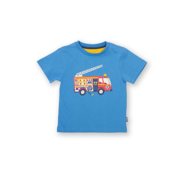 Kurzarm T-Shirt Feuerwehr - Blau