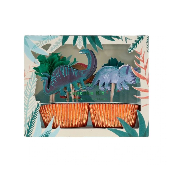Dinosaurier Cupcake Set (für 24 Törtchen) - Bunt