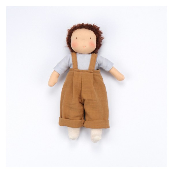 Stoffpuppe Tommy Bio Puppe für Kinder nach Waldorf Art | Walkiddy - Braun