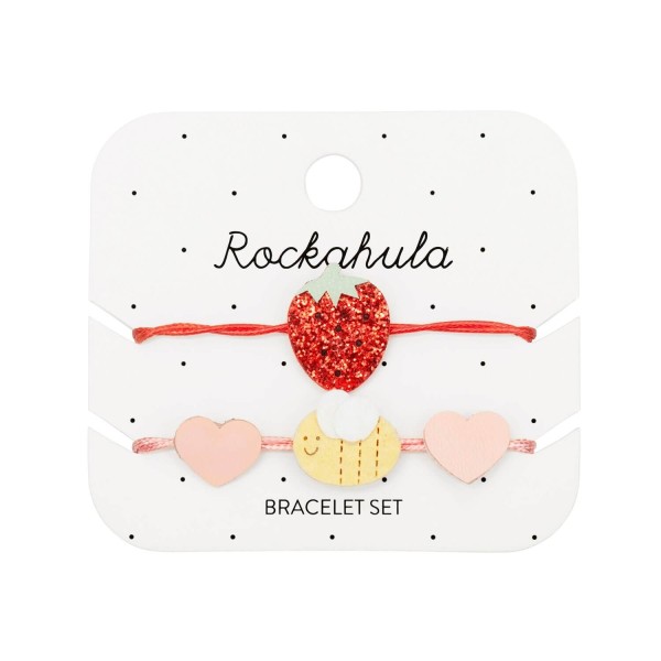 Kinder Armbänder Erdbeere & Biene | Rockahula - Rot