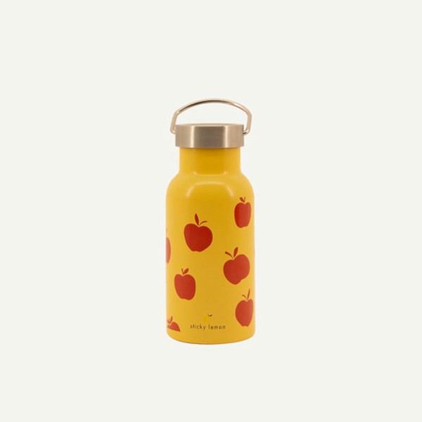 Trinkflasche Kinder Äpfel-Print | Sticky Lemon - Gelb