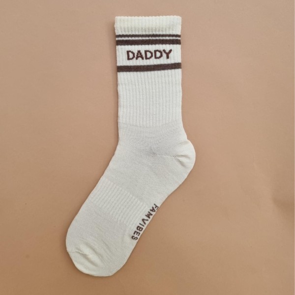 Wollsocken DADDY mit Streifen | Famvibes - Weiß