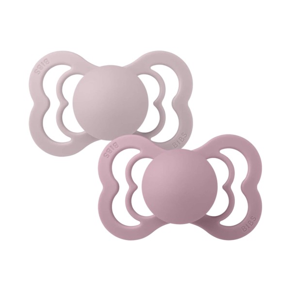 Baby Schnuller Supreme Naturkautschuk Latex Symmetrisch 2er-Pack | Bibs - Helllila