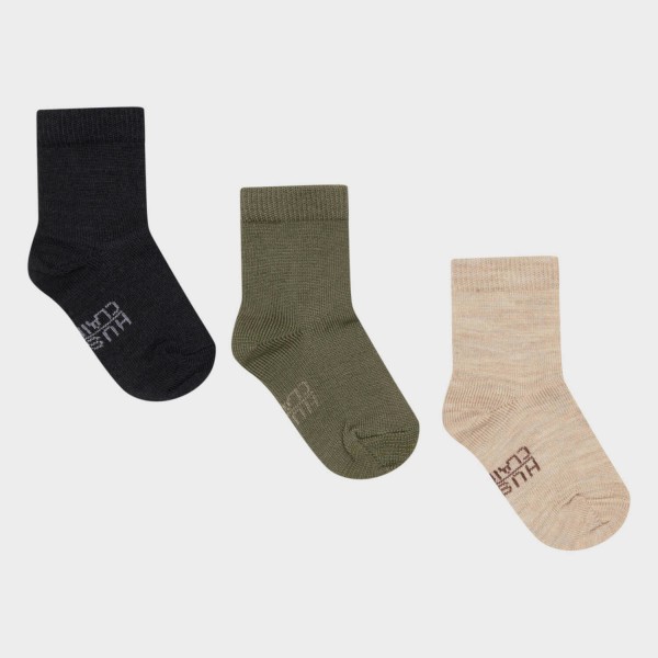 Kinder Socken 3er-Set Wolle/Bambus Foty | Hust and Claire - Blau