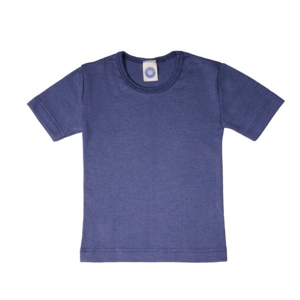 Kinder Unterhemd Uni Wolle/Seide | Cosilana - Blau