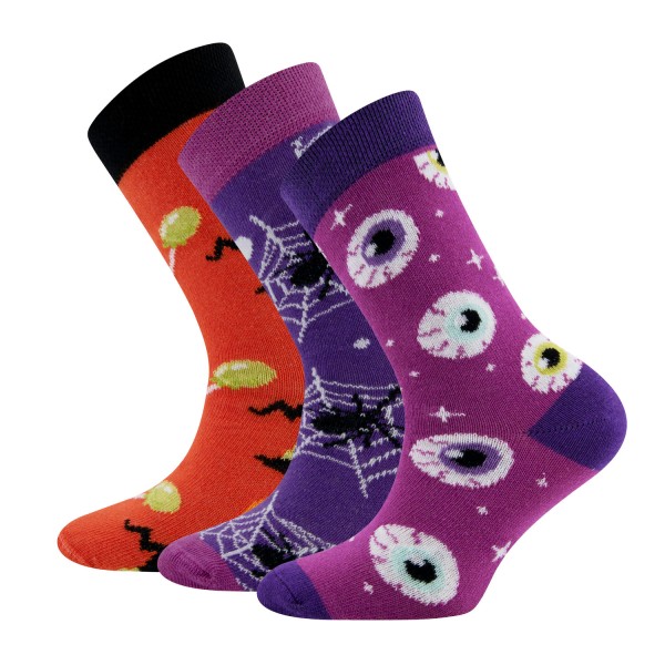 Kinder-Socken 3er-Pack Halloween | Ewers - Lila