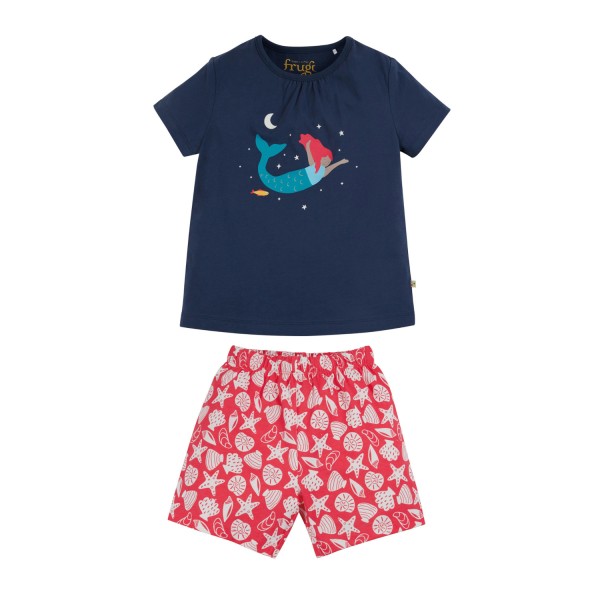 Kinder Pyjama Meerjungfrau mit Leuchtdetails | Frugi - Marine
