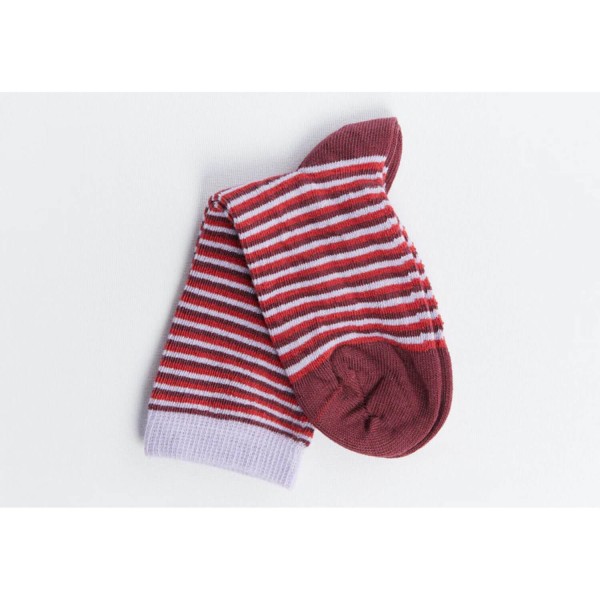 Kinder Socken aus weichem Baumwolljersey | Leela Cotton - Bordeaux