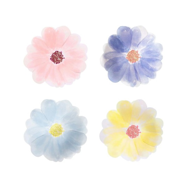 Blumengarten kleine Teller (8 Stück) - Bunt