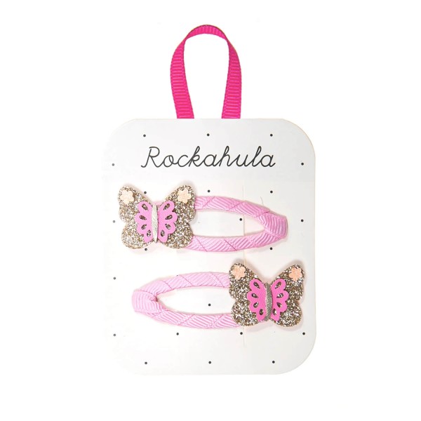 Kinder Haarspangen Schmetterling | Rockahula - Rosa