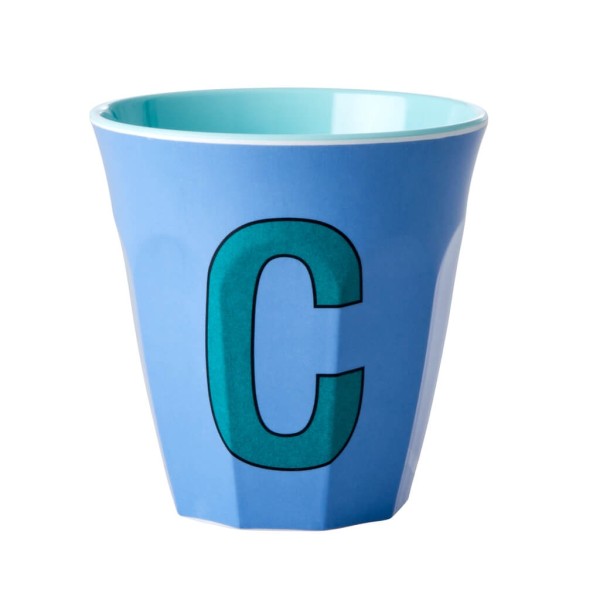 Melamin Buchstabenbecher "C" Medium | Rice - Blau