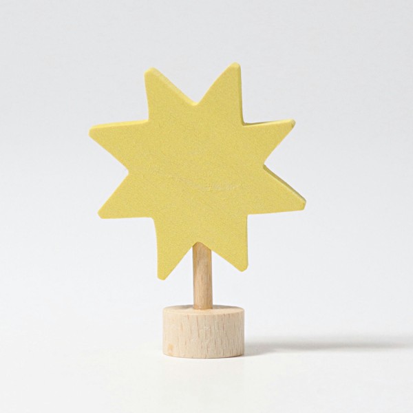 Steckfigur Stern für Geburtstagsring - Gelb